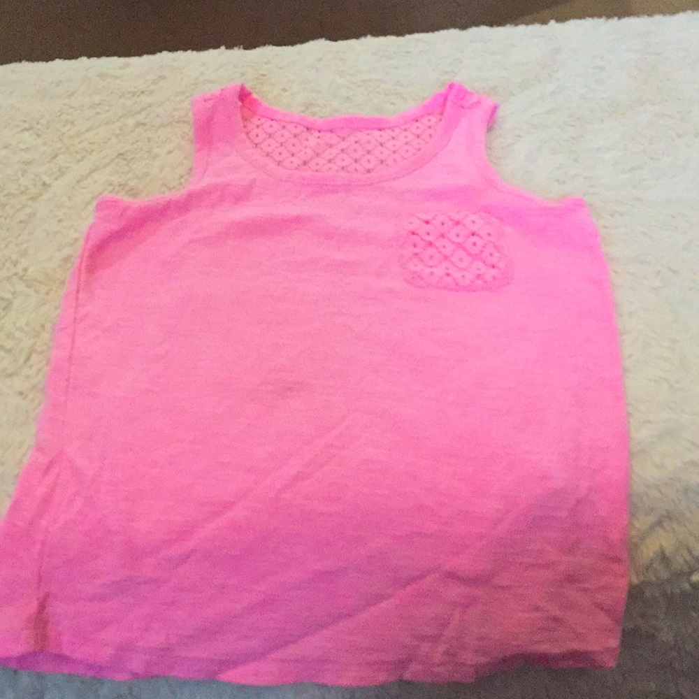 Girls 4/5 pink lace tank top